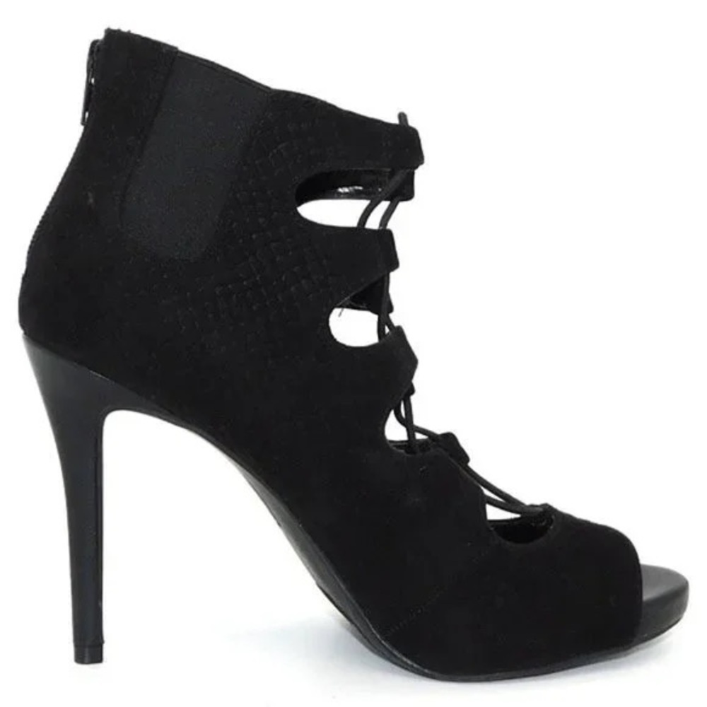 Jennifer Lopez "Paulina" Black Suede Stilettos size 7.5